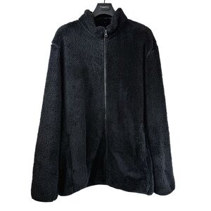 UNIQLO Women's Thick Warm Black Sherpa/Fleece Jacket Inner/Outer Pockets XL